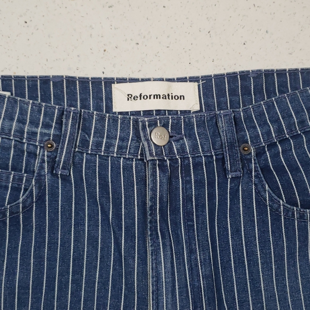 SOLDReformation High-Waist Flare Jeans Mesa Stripe - Picture 2 of 4